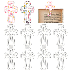 Cross 16шт. прозрачная акриловая скрепка, прозрачные, крестик, 100x62x3 мм