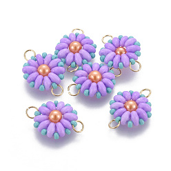 Лиловый Японский бисер miyuki & toho ручной работы ссылки, Ткацкий станок, подсолнечника, сирень, 19~20x13.5~14x4.5 мм, отверстие : 3 мм