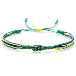 Средний Морско-зеленый Регулируемые браслеты из полиэстера с китайским плетением из бисера для женщин и мужчин, средний морской зеленый, 6-1/4~10-1/4 дюйм (16~26 см)