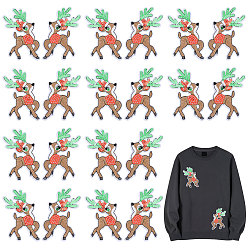 (52) Непрозрачная лаванда 10пары рождественских лосей, компьютерная вышивка, нашивки на ткань, термоклеевые/пришивные, аксессуары для костюма, разноцветные, 110x62x1.5 мм