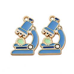 Другие Подвески из эмалевого сплава на тему химии, без кадмия, без никеля и без свинца, золотой свет, микроскоп, 26x17.5x1.5 мм, отверстие : 1.8 мм