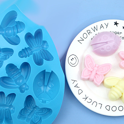 Темно-Голубой Силиконовые формы, формы для кекса, печенье, цвет шоколада, мыльная форма, бабочка и пчела и жук, глубокое синее небо, 280x210x30 мм