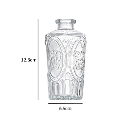 Прозрачный Стеклянная ваза с тиснением, украшение дома гидропо ниша ваза для растений ваза для цветов, прозрачные, 6.5x12.3 см