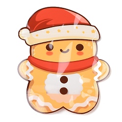 Gingerbread Man Рождественские тематические пластиковые пакеты с застежкой-молнией, закрывающиеся сумки, пакеты с самоуплотнением, верхнего уплотнения, Колобок, 20x17.3x0.3 см