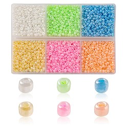 Mixed Color 4602Pcs 6 Colors Glass Seed Beads, Ceylon, Round, Mixed Color, 2mm, Hole: 1mm, 767pcs/color