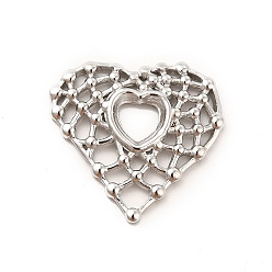 Stainless Steel Color Non-Tarnish 304 Stainless Steel Pendants, Hollow Out Heart Charms, Stainless Steel Color, 23x24x2.5mm, Hole: 5x5mm