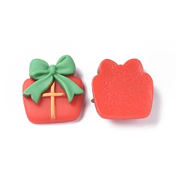 Box Кабошоны из непрозрачной смолы с рождественской тематикой, коробка, 24x22x6.5 мм