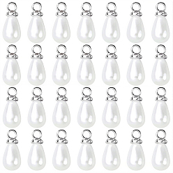 Платина 96подвески из искусственного жемчуга из абс-пластика, очарование слезы, с железной петлей, платина, 10x4.5 мм, отверстие : 1.6 мм