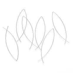 Нержавеющая Сталь Цвет Устойчивые к потускнению минималистские индивидуальные уличные туристические украшения, 304 серьги нержавеющей стали, серьги ручной работы по контракту, цвет нержавеющей стали, 60x15 мм, штифты : 0.7 мм