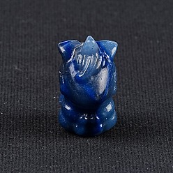 Синий Авантюрин Окрашенный и нагретый натуральный авантюрин синего цвета резные фигурки единорогов статуэтки для украшения рабочего стола дома и офиса, 20x35 мм