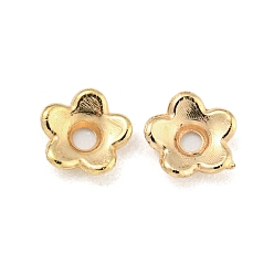 Золотой Пластиковые шарики ccb, 5-лепестков цветка, золотые, 6x1.5 мм, отверстие : 1.4 мм
