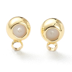 Золотой Поручни из латунной трубы с покрытием стойки, петля под залог, долговечный, с резиной внутри, рондель, золотые, 6x4x3.5 мм, отверстие : 1 мм, внутренний диаметр: 0.8 мм