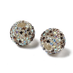 Кокосово-Коричневый Сверкающие стеклянные стразы круглые бусины, с акрилом внутри, для изготовления бисерных ручек для изготовления бижутерии и брелоков, кокосового коричневый, 17.5x16 мм, отверстие : 2.5 мм