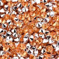 Сэнди Коричневый Имитация taiwan акриловый горный хрусталь указал назад кабошоны, граненые, алмаз, песчаный коричневый, 3x2 мм