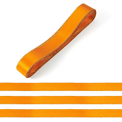 Orange 5 Ruban de satin en polyester bordé d'or, orange, 7/8 pouces (21 mm)