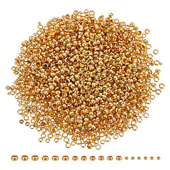 Золотой 3000шт. 3 стили латунные бусины-рондель обжимные, золотые, 1.5~3x1.5~2 мм, отверстие : 0.5~2 мм, около 1000 шт. / стиль