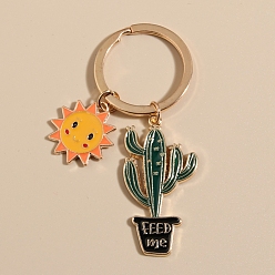 Темно-Зеленый Сплав брелок, кактус, темно-зеленый, 10x3 см