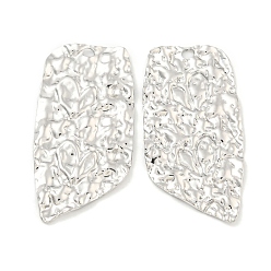 Нержавеющая Сталь Цвет Не тускнеет 304 большие подвески из нержавеющей стали, , Шарм неправильного прямоугольника, цвет нержавеющей стали, 50x25x2 мм, отверстие : 3 мм