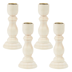 BurlyWood Solid Wood Candle Holder, for Weddings or Parties as Well as Home Decoration, BurlyWood, 58.5x127mm, Inner Diameter: 20mm