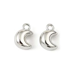 Платина Латунь прелести, без кадмия, без никеля и без свинца, луна, платина, 9x6x4.5 мм, отверстие : 1.2 мм
