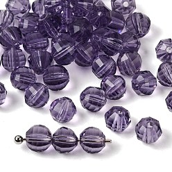 Средний Фиолетовый К 9 стекло, имитация Австрийские кристаллические шарики, класс AAA, граненые, круглые, средне фиолетовый, 6 мм, отверстие : 0.7~0.9 мм