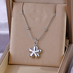 Нержавеющая Сталь Цвет 304 нержавеющая сталь 3 подвеска в виде цветка, цепочка-спутник для женщин, без потускнения, цвет нержавеющей стали, 17.72 дюйм (45 см)
