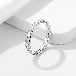 Нержавеющая Сталь Цвет 304 палец кольца из нержавеющей стали, знак доллара, цвет нержавеющей стали, размер США 8 (18.1 мм)