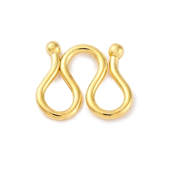 Настоящее золото 18K 304 из нержавеющей стали S-крюк пряжки, м застежками, реальный 18 k позолоченный, 7.5x8.5x1.5 мм
