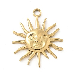 Золотой 304 подвески из нержавеющей стали, очарование солнца, золотые, 29.5x24x3 мм, отверстие : 2.5 мм