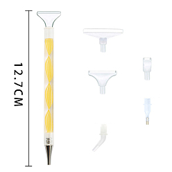 Gold Diamant-Malstift aus Kunststoff, in der Lage, Diamant zu halten, Diamant-Malwerkzeuge, mit fünf Ersatz-Stiftköpfen, Gold, 127 mm