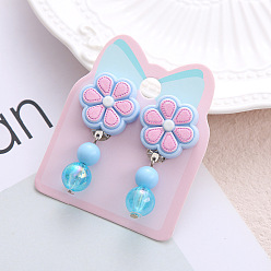 Цветок Клипсы из пластика для детей, платина, цветок, 40x15 мм