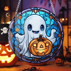 Разноцветный Хэллоуин привидение и тыква акриловые подвесные украшения, висячие украшения, красочный, 200 мм