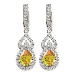 Золотистый Серьги-кольца из латуни с микропаве и кубическим цирконием в форме тыквы, платина, золотые, 37x11 мм