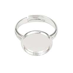 Серебро Компоненты латунные кольца, основная фурнитура для колльца, для античные кольца делает, регулируемый, без свинца и без никеля , серебряный цвет гальваническим, 17 мм