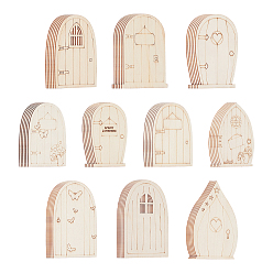 Цвет Древесины Древесины кабошонов, для изготовления ювелирных изделий DIY, дверь, деревесиные, 60 шт / комплект