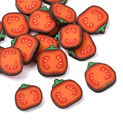 Красный Бусины из полимерной глины , помидор, без отверстия , красные, 9~11.5x9.5~10.5x1.5~2 мм, Около 1923 шт / 500 г