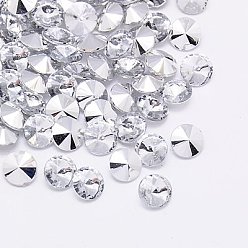 Прозрачный Акриловые стразы - кабошоны , заостренный назад и граненый, алмаз, прозрачные, 20x9 мм , около 200 шт / мешок