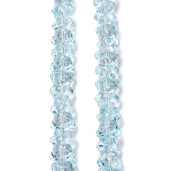 Светло-голубой Стеклянные бусины с гальваническим покрытием , гальваническое покрытие, медведь, светло-голубой, 15x12x9 мм, отверстие : 1.2 мм, около 44 шт / нитка, 25.98'' (66 см)