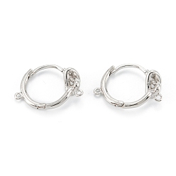 Platinum Rack Plating Brass Hoop Earring Findings, Long-Lasting Plated, with Horizontal Loop, Twist Ring, Platinum, 7 Gauge(3.5mm), 17.5x13x3.5mm, Hole: 0.9mm, Pin: 1mm