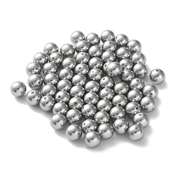 Серебро Пластиковые жемчужные бисера, круглые, серебряные, 8x7.5 мм, отверстие : 1.2 мм
