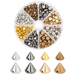 Mixed Color 320Pcs 8 Style Plastic Rivets Beads, Rivets for Punk Jewelry, Phone Case Accessories, Cone, Mixed Color, 6x6mm, Hole: 1.2mm
