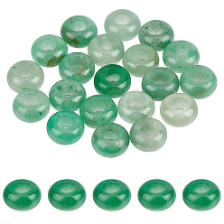 Green Aventurine 20Pcs Natural Green Aventurine European Beads, Large Hole Beads, Rondelle, 14x7~8mm, Hole: 6mm