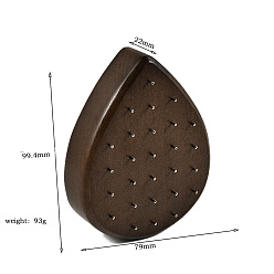 Teardrop Деревянная стойка для хранения сережек, держатели для ювелирных изделий, слеза, 9.94x7.9x2.2 см