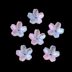 Средний Фиолетовый Гальванизируйте прозрачные стеклянные бусины, градиент цвета, AB Цвет покрытия, цветок, средне фиолетовый, 10 мм