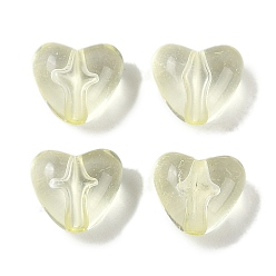 Шампанско-Желтый Прозрачные акриловые бусины, сердце, шампанское желтый, 9.5x10.5x6.5 мм, отверстие : 1.8 мм