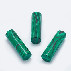 Malachite Perles synthétiques malachite, perles non percées / sans trou, colonne, 35x11mm
