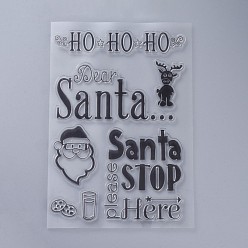 Clear Silicone Stamps, for DIY Scrapbooking, Photo Album Decorative, Cards Making, Stamp Sheets, Christmas Themed Pattern, 160x110x3mm