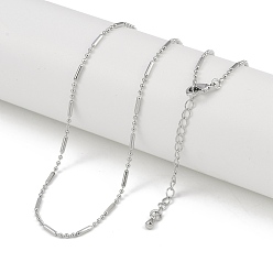 Платина Латунные столбчатые ожерелья с круглыми звеньями для женщин, долговечный, без свинца и без кадмия, платина, 15.55x0.06 дюйм (39.5x0.15 см)