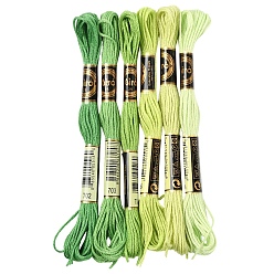 Mixed Color 6Bundles 6 Colors Polyester Embroidery Floss, Cross Stitch Threads, Mixed Color, 1mm, about 8.75 Yards(8m)/Bundle, 1Bundle/color