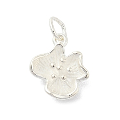 Серебро 925 подвески-цветы из стерлингового серебра с соединительными кольцами и 925 штампом, серебряные, 13.5x11.5x4.5 мм, отверстие : 3.5 мм